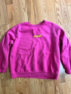 poppi Hot Pink Fleece-Lined Crewneck